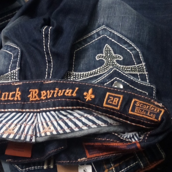 Rock Revival NWT Women's 28 Scarlet Wide Leg Embellished Rhinestones - Picture 8 of 9